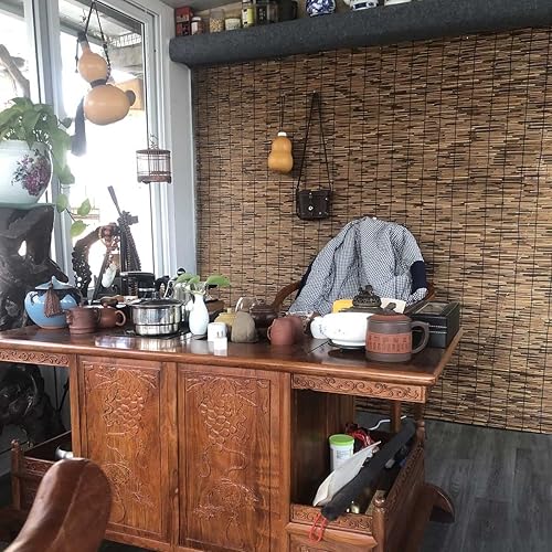 Miniatura 2 de Persianas enrollables de bambú para dormitorio, cortinas enrollables de bambú para interiores, ventana semi opaca, cortina de bambú de oficina