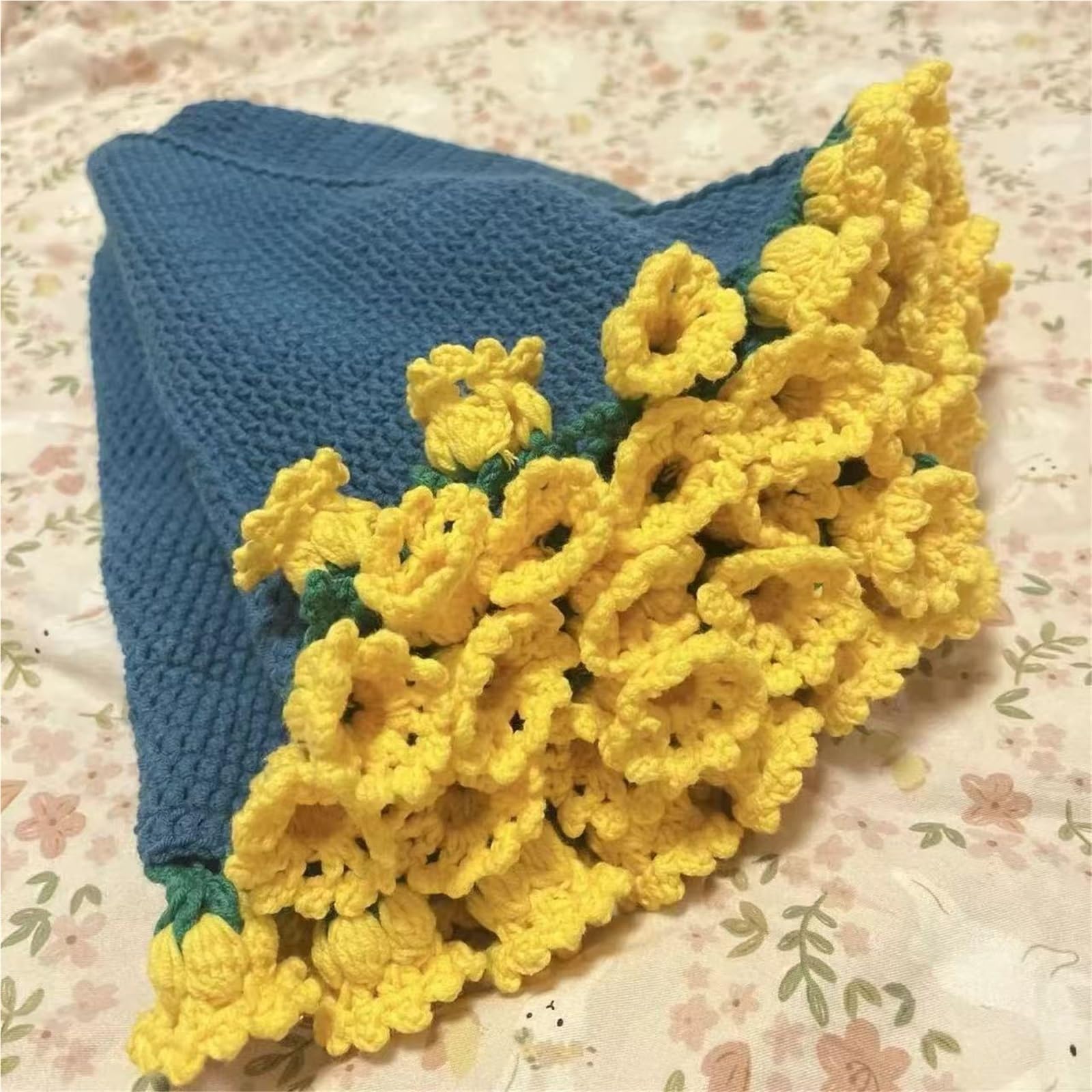 Amazon｜70CM かぎ針編みの花 スズランの花束 ブランケット