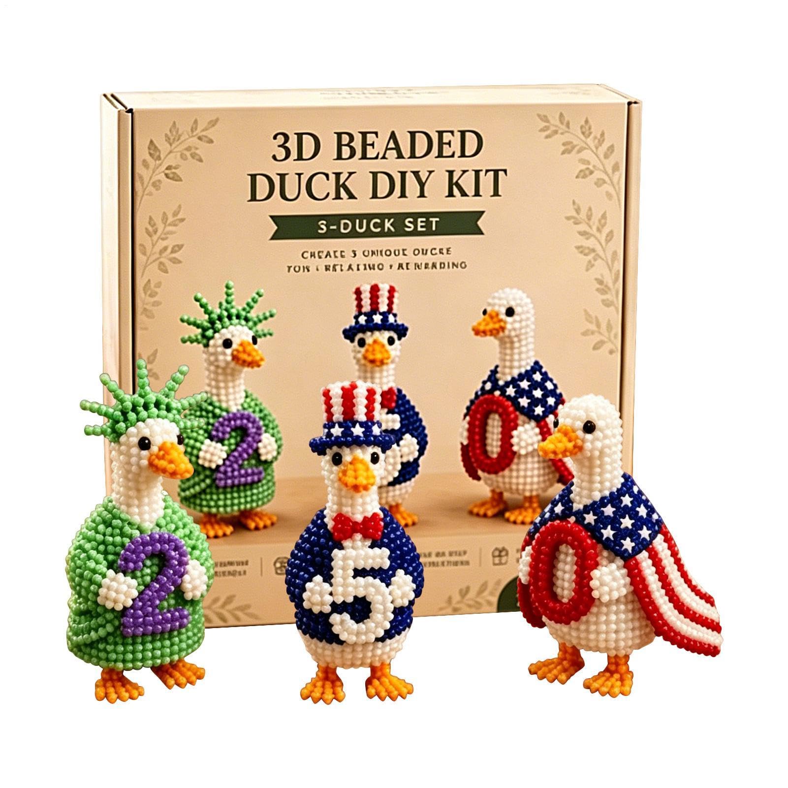 Kit de animales de perlas 3D patriótico y juego de abalorios manuales 8