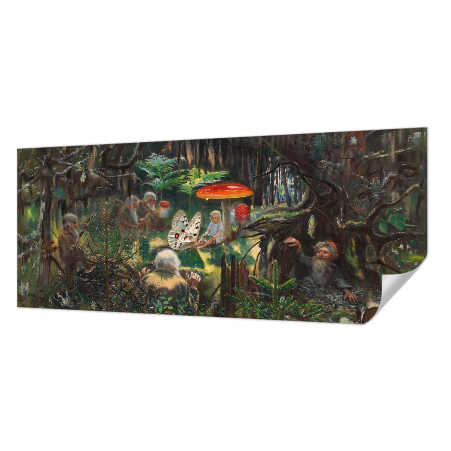 Papier peint adhésif décoration murale panoramique forêt salon