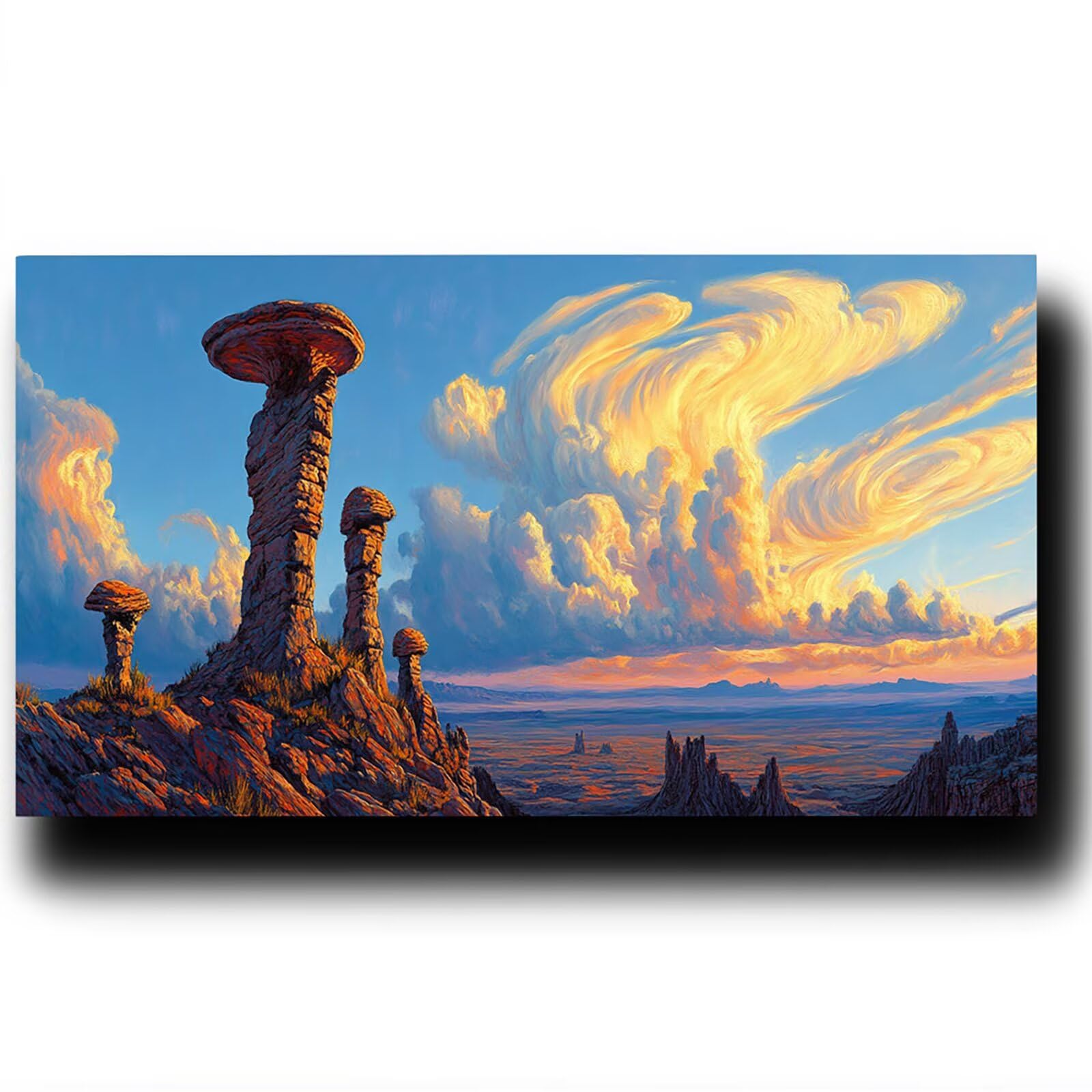 Pintar por Numeros Adultos Piedras extrañas, Pintar por Numeros Niños Kit Manualidades Adultos Paisaje Cuadros para Pintar por Numeros Pintura Acrílico,Cuadros Decoracion Salon Modernos 80X160cm 7-5-O