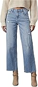 Dokotoo Womens High Waist Baggy Jeans Wide Leg Casual Petite 2025 8 Points Length Stretch Denim Pants