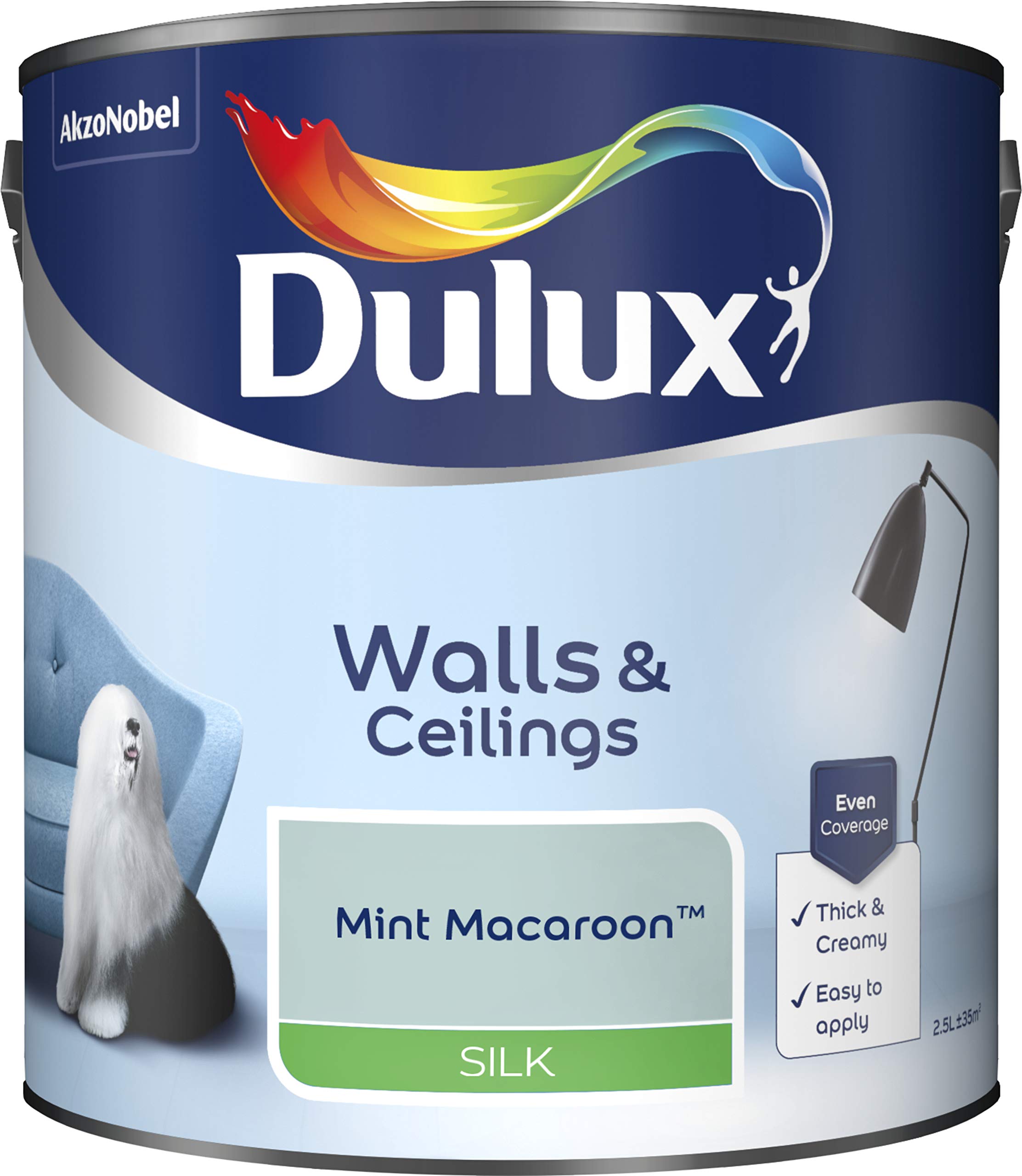 Dulux Paints 2.5 Litre Ready Mixed Silk Mint Macaroon