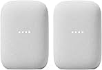 Google Audio (2-Pack) Smart Speakers – Wireless Bluetooth & Wi‑Fi Home Speaker Bundle with Powerful Stereo Sound, Multi-Room Audio Assistant Voice Control