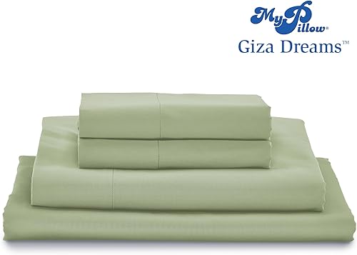 Miniatura 2 de MyPillow Sábanas Giza Dreams, 100% Algodón Egipcio Certificado Giza, Bolsillo Profundo, Tela de Satén Reina, Salvia