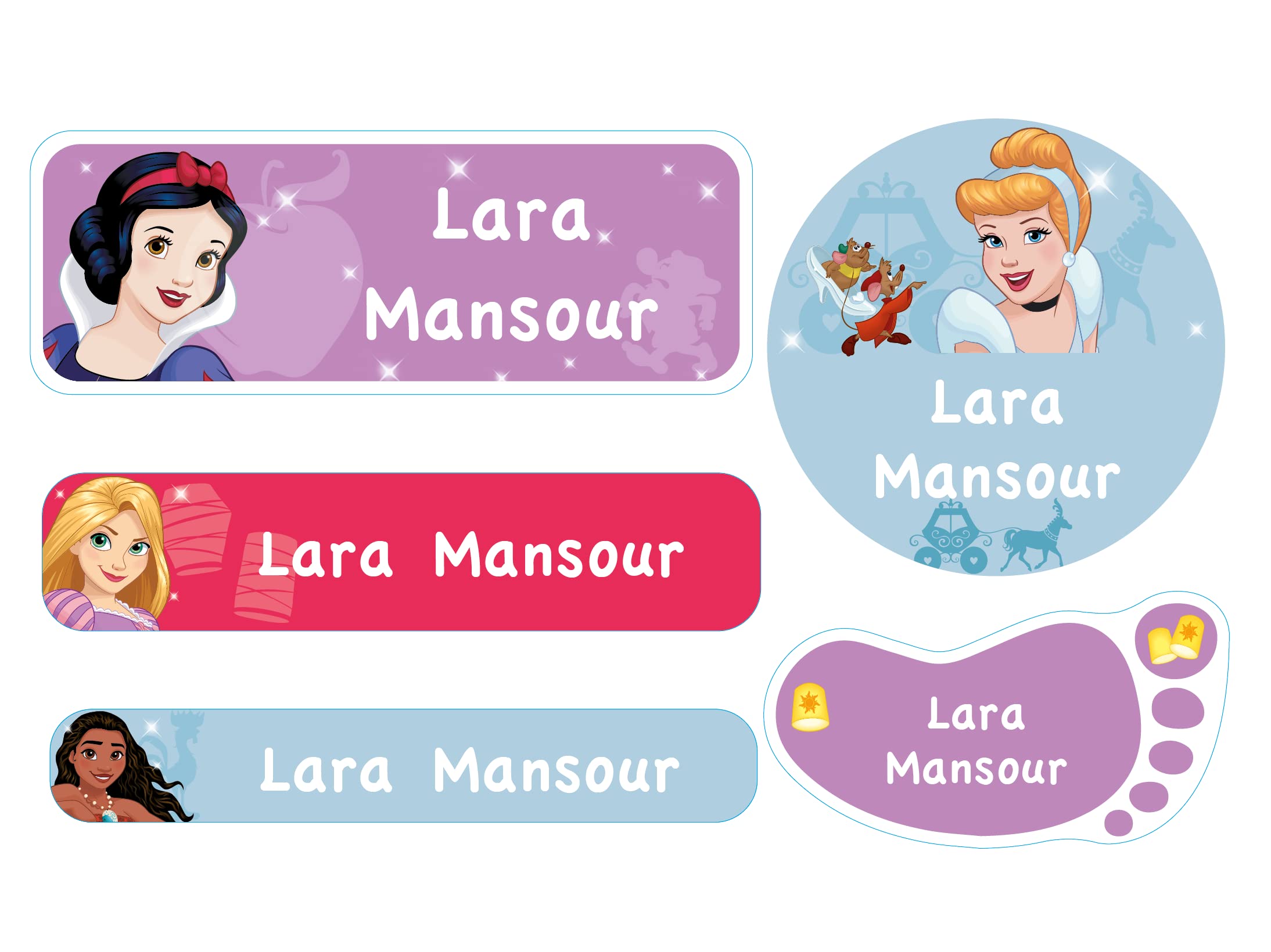 Buy Essmak Disney Princess 1 Personalized School Labels For Kids