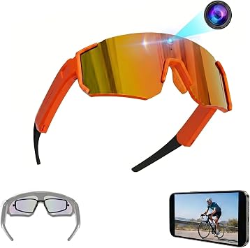 Smart Glasses with AI Voice Assistant & 8MP Camera Hands-Free Video Recording, Open-Ear Audio, Real-Time Translation, IP54 Sports Sunglasses for Outdoor Activities