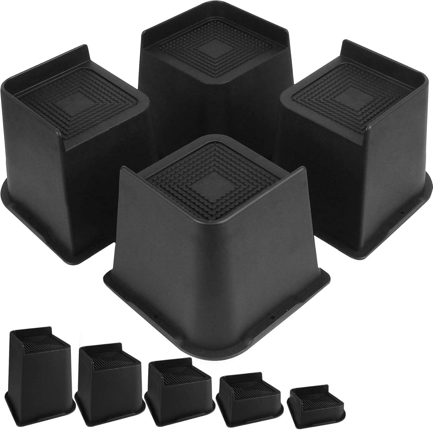 Amazon.com: DEDU Bed Risers 4 Inch Heavy Duty 4 Pack, Furniture Risers ...