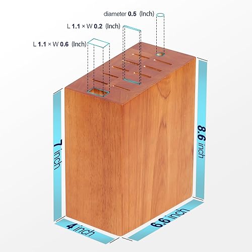 Miniatura 9 de Juego de cuchillos de cocina de 17 piezas con bloque magnético de cuchillos, 5 cuchillos de chef, 8 cuchillos de carne dentados, juego de cuchillos