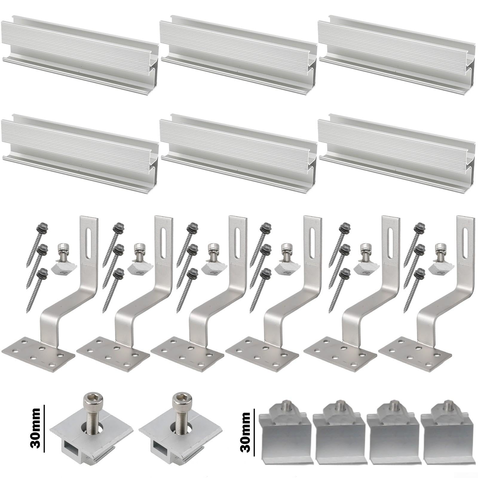 Fissaggio per solare Leggero Lega 6005 per t5 Fissaggio per(Set 2（for 30mm）)