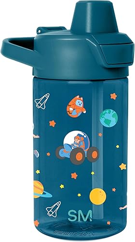 Miniatura 47 de Simple Modern Baby Shark Botella de Agua Summit de Plástico Tritan para Niños | Taza sin BPA de 12 oz con Tapa de Pajita a Prueba de Fugas con Baby