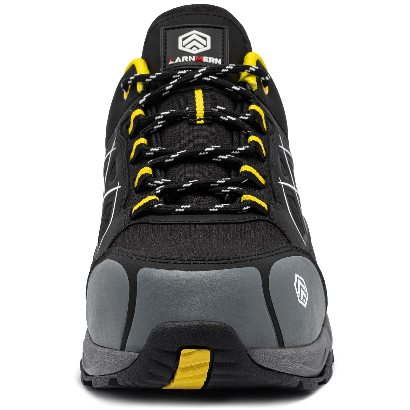 LARNMERN Zapatos de Seguridad Hombre Antiestático Punta de Acero SRC Antideslizante Transpirable Comodos Zapatillas Pies Anchos Cordones Trabajo
