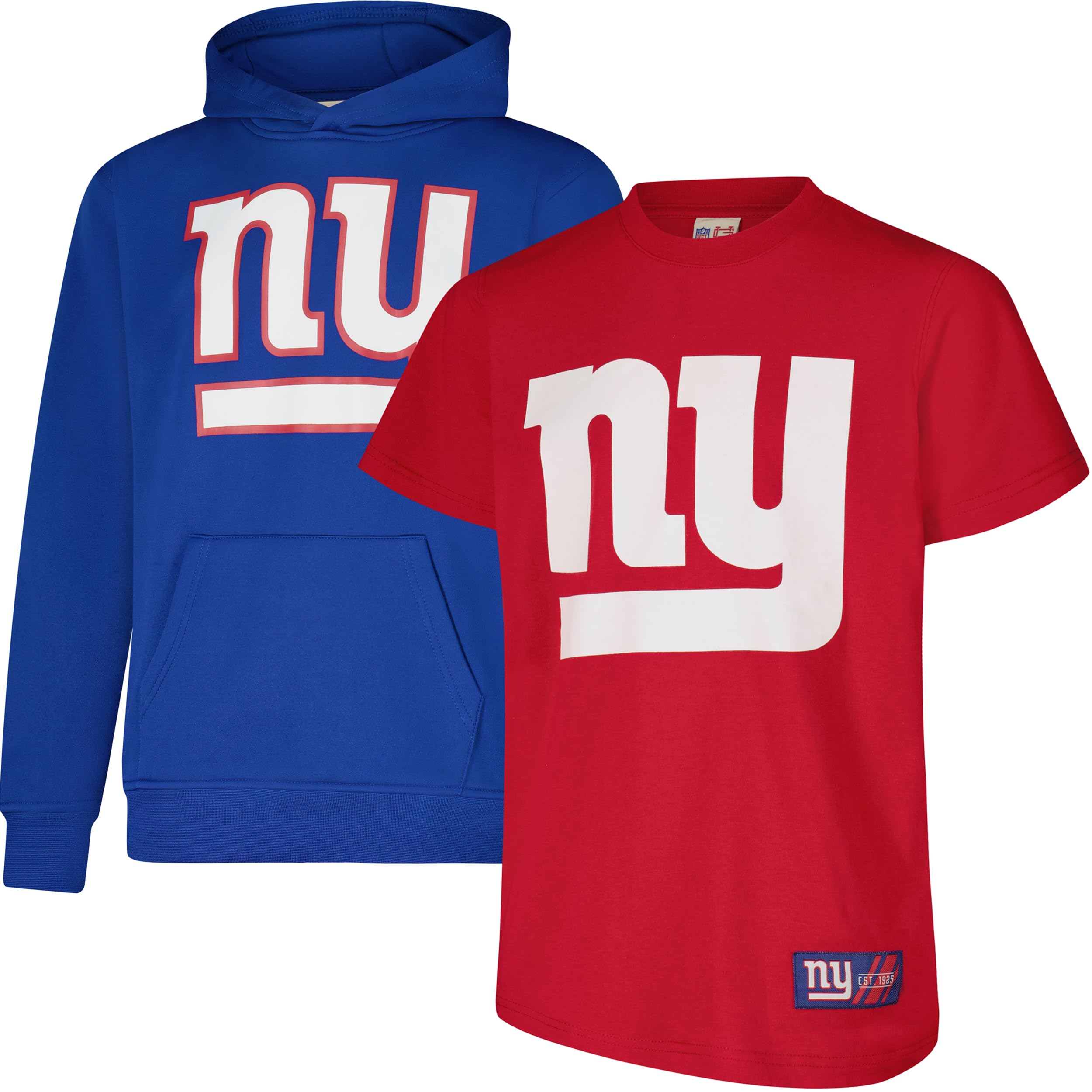 Ultra Game Youth NFL Official Super Soft T-Shirt & Hoodie Sweatshirt Set (Sizes 8 to 18-20)