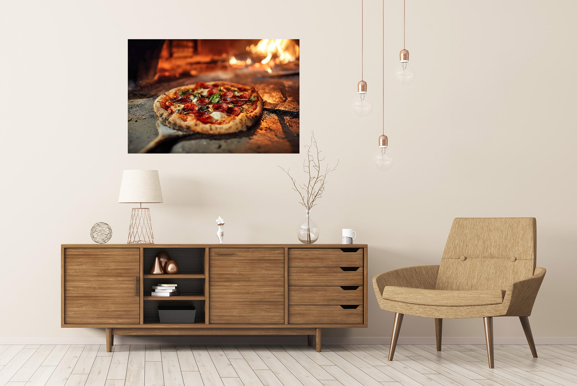 islandburner Prime XXL - Poster a forma di pizza fresca dalla stufa a legna
