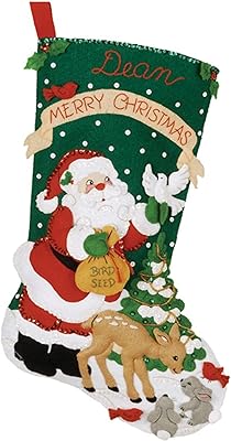 18" Long Stocking Felt Applique Kit: Christmas Feast
