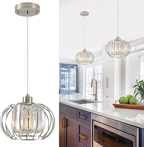 Miniatura 10 de Lámpara colgante negra, luces colgantes de granja con cristal, mini luz colgante ajustable para cocina, moderna lámpara colgante industrial de