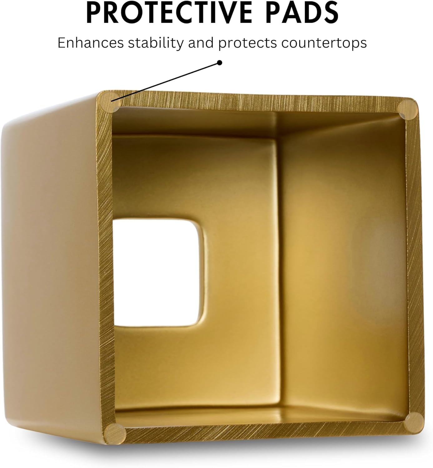 Gold Square Tissue Box Cover, Decorative Tissue Box Dispenser for Bathroom, Parlors, Office, Bedroom Dresser, Vanity Countertop, Nightstand, Car, and Desk