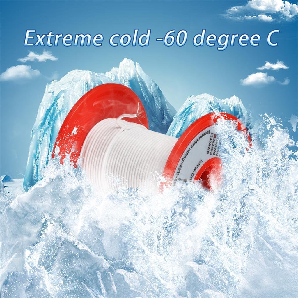 BNTECHGO 28 Gauge Silicone Wire Spool Red and Black Each 500ft Flexible 28 AWG Stranded Tinned Copper Wire