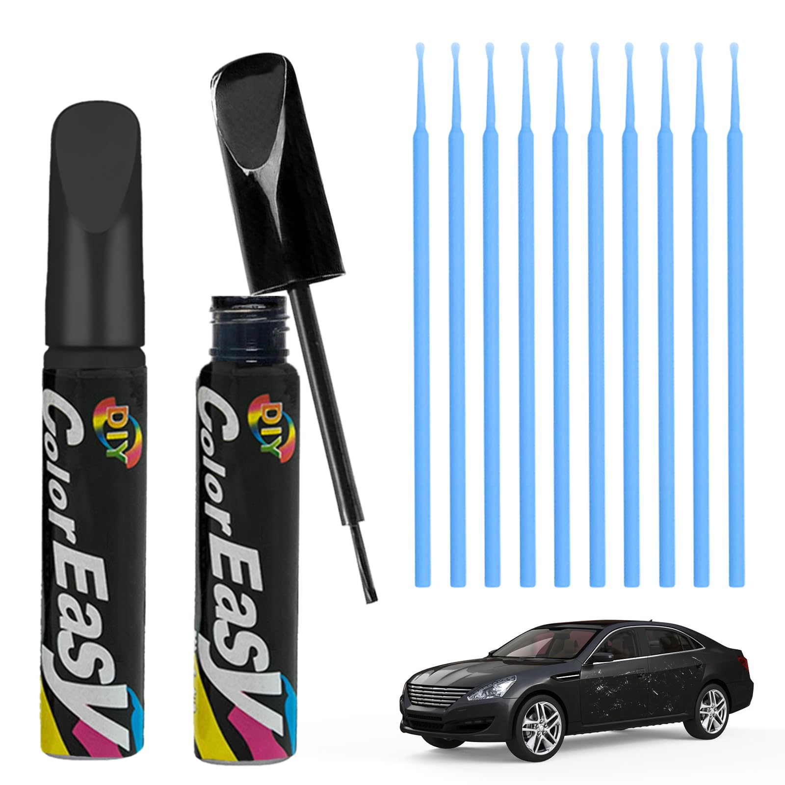 Asheyya Black 2Pcs Car Touch Up Paint Pen, Professional Car Scratch Repair Pen