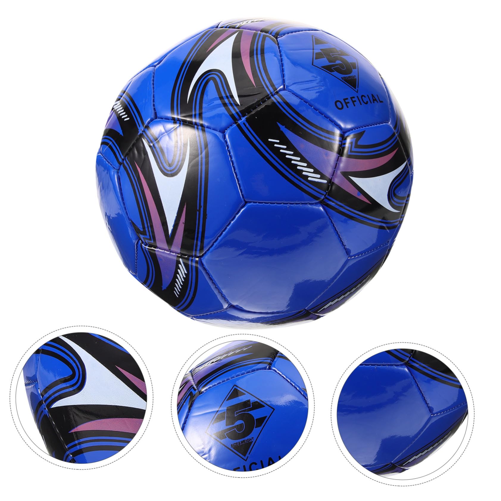 Balón de Fútbol Talla 5 de PVC Azul para Niños y Niñas | Entrenamiento y Juego, Tacto Agradable, Resistente al Desgaste, Adecuado para Primaria
