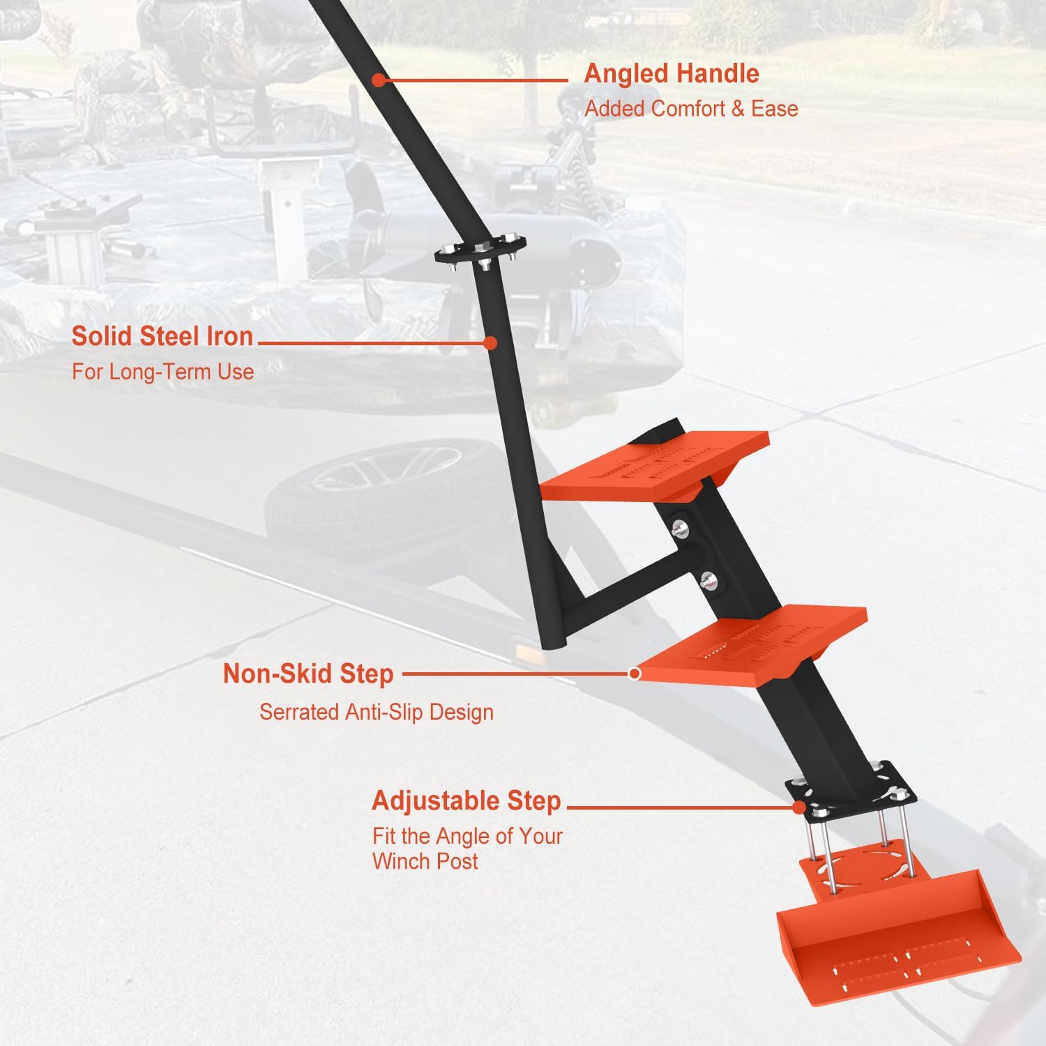 Boat Trailer Steps, orange, 55126