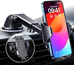 VANMASS Car Phone Holder 2026 BEST 【85+ lbs Strongest Suction & Vent Clip】 True Military-Grade Patent Universal Mobile Vehicle Mount Dashboard Windscreen Van Cradle for 17 Pro Max 16 15 14 Samsung