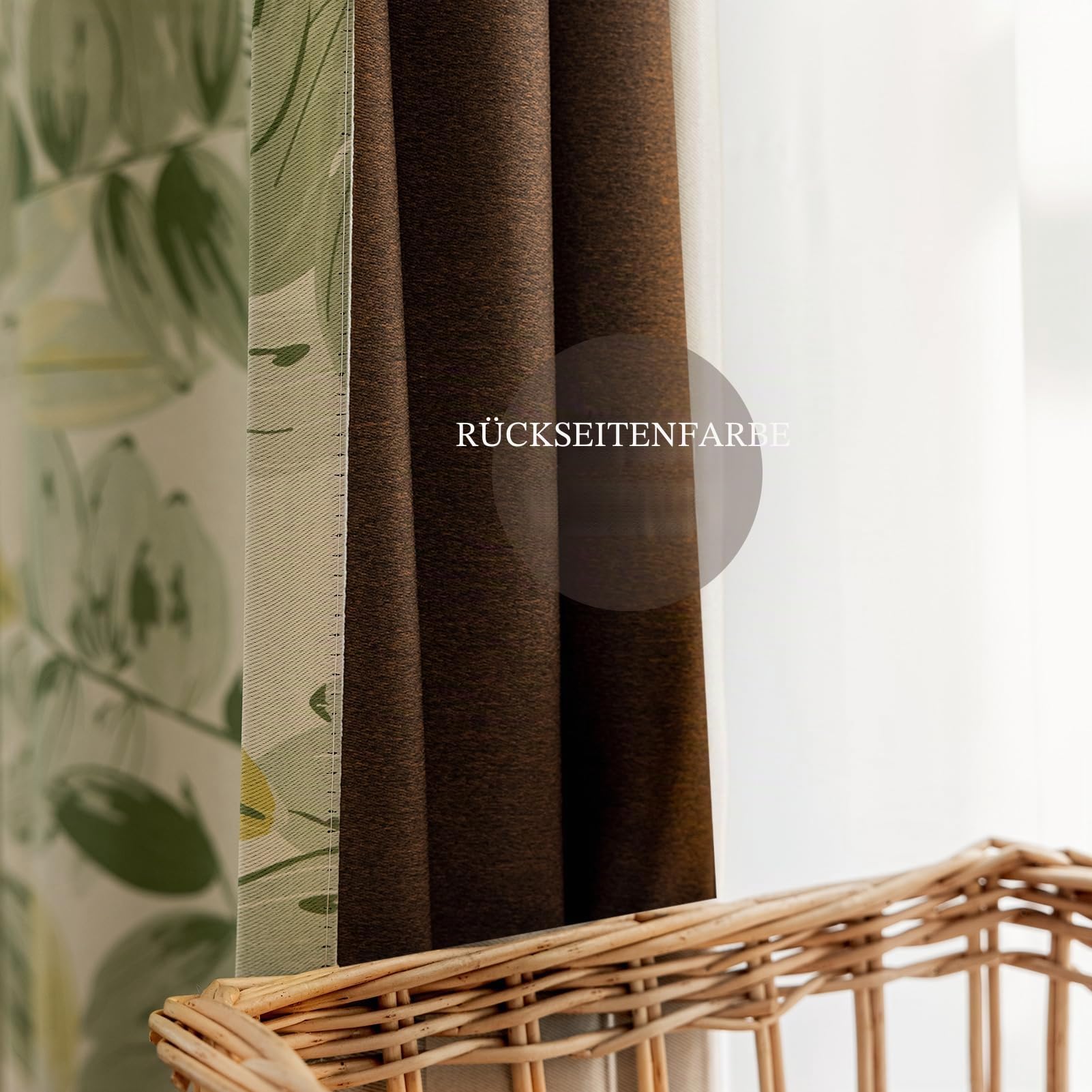 SUOUO Verdunkelungsvorhänge für Schlafzimmer, 225 x 140 cm, 2er-Set, Raumverdunkelung, Druck, Fenstervorhänge für Wohnzimmer, Grün