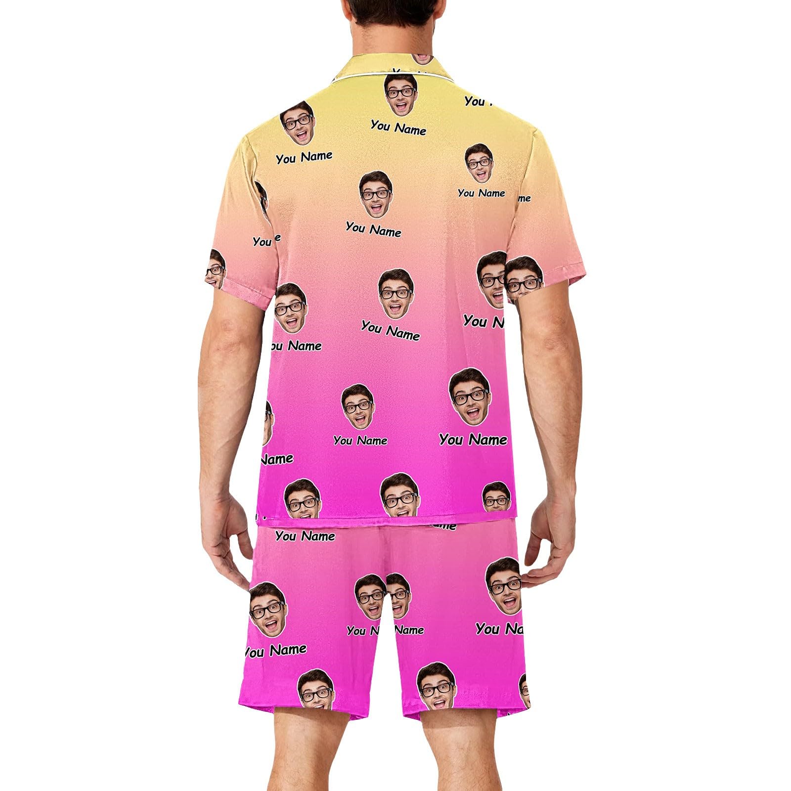 Generisch Pijama Talla Pijama Conjunto Divertido Pantalones para Hombres Mujeres Parejas a juego Unisex Nombres Personalizados Bata Hombre Poliéster