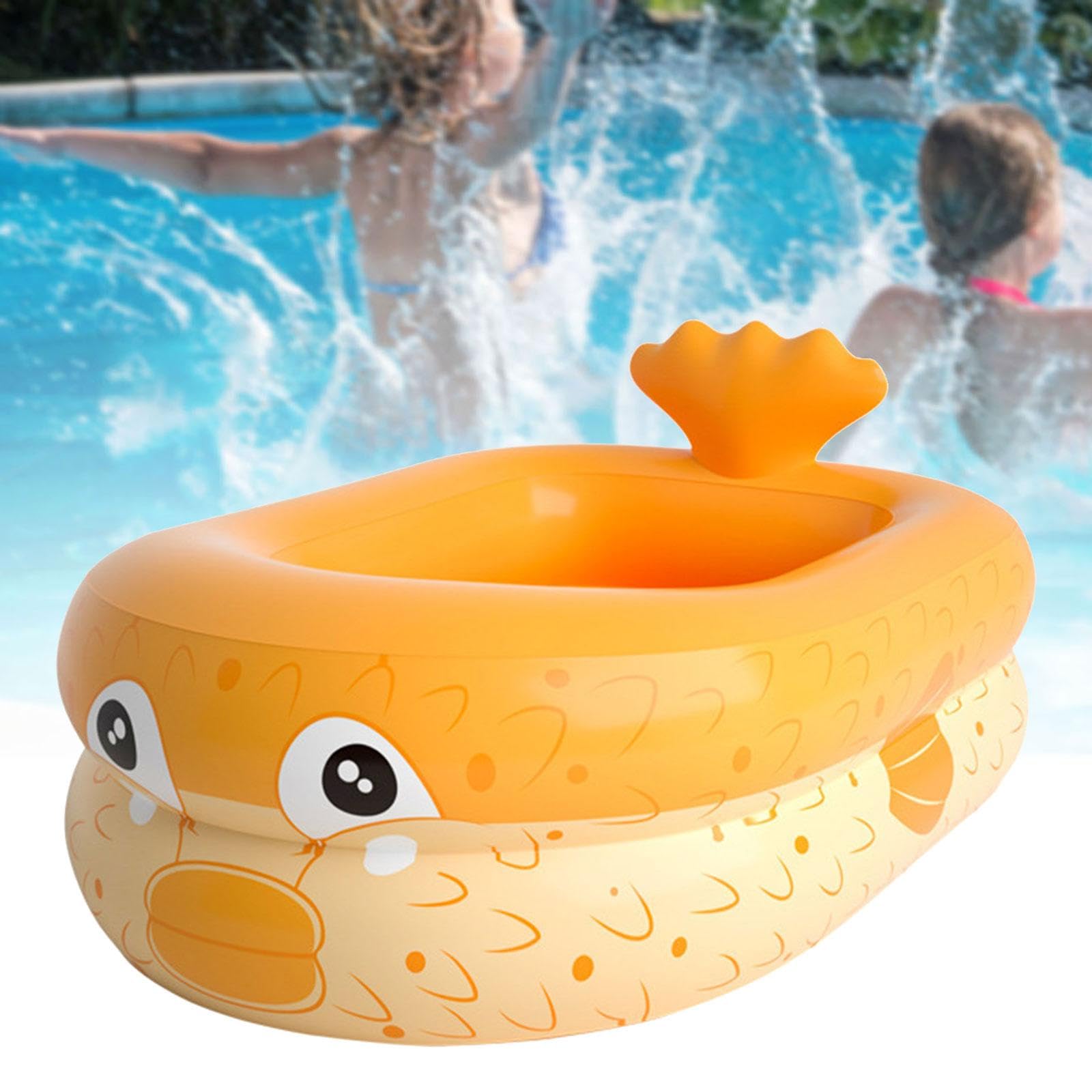 Piscina Gonfiabile per Bambini, Piscina con Giochi d'Acqua e Palline per Interni, Giardino e Cortile, 110 Cm Arancione