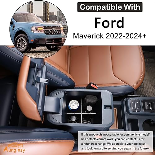 Miniatura 2 de Divisores de caja de almacenamiento para reposabrazos de consola central, compatibles con Ford Maverick 2022-2024, bandeja organizadora de consola