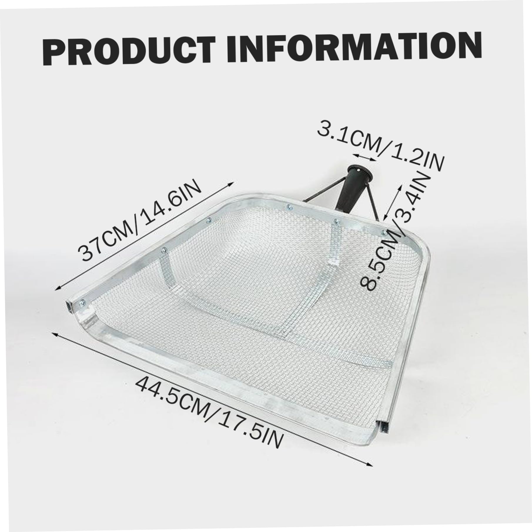Pala para tamizar, tamiz de Suelo de Acero Inoxidable para jardinería, Pala para Arena de 17, 5 x 14, 6 Pulgadas con Malla de 4 mm para un filtrado eficiente de Arena, Suelo y Granos