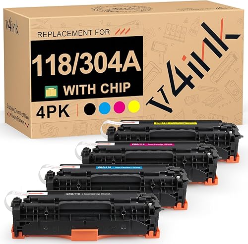 v4ink Cartuchos de tóner remanufacturados de repuesto para Canon 118 crg-118 CRG118 HP 304A Toner para Canon ImageClass MF726Cdw MF8350CDN MF8580Cdw