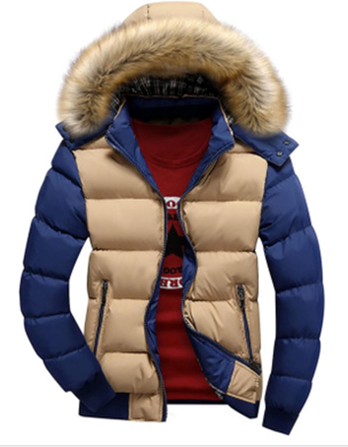 fur hooded vest mens