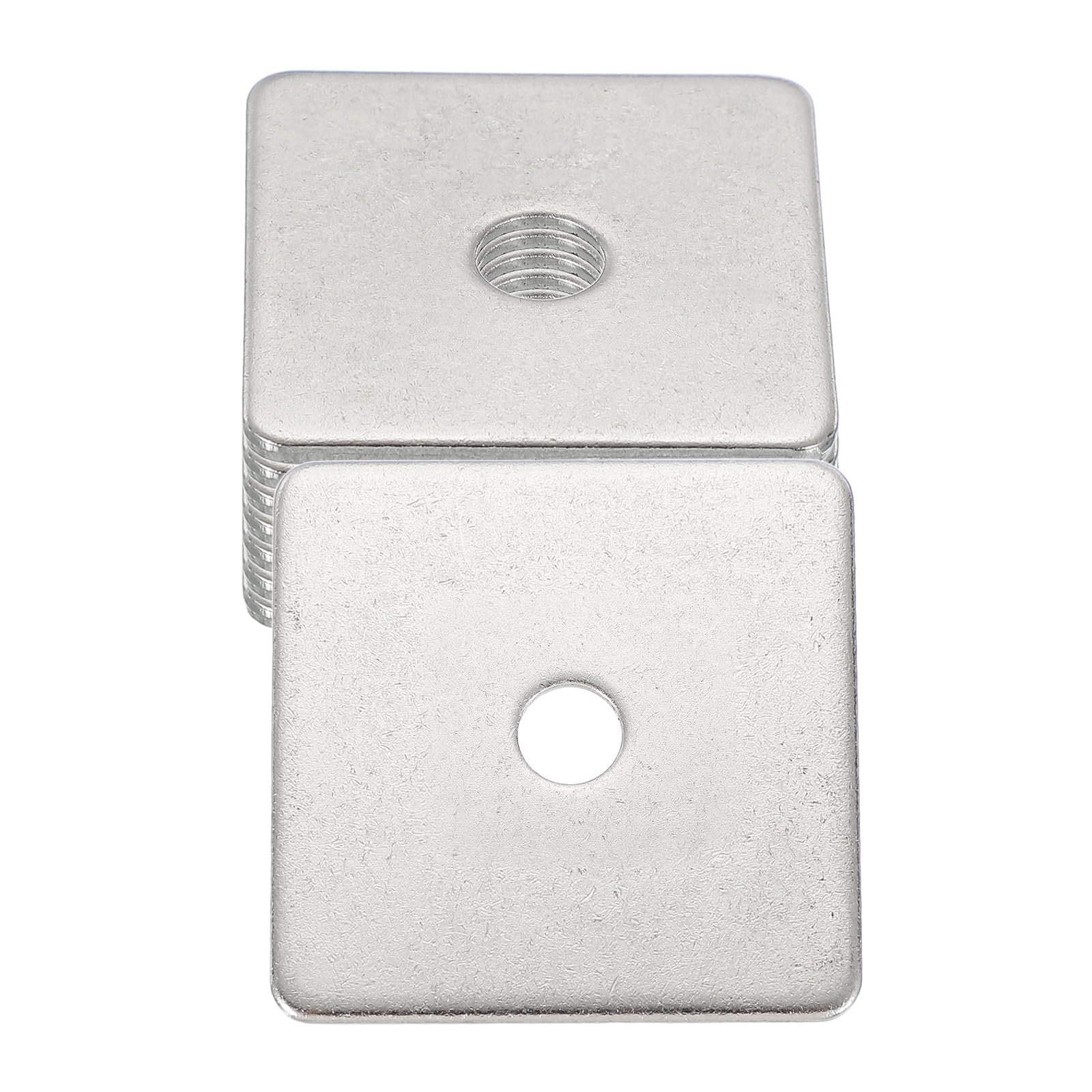 sourcing map 3 Pcs Flat Square Plate Washer, 10x60x3mm (IDxODxTHK),Silver