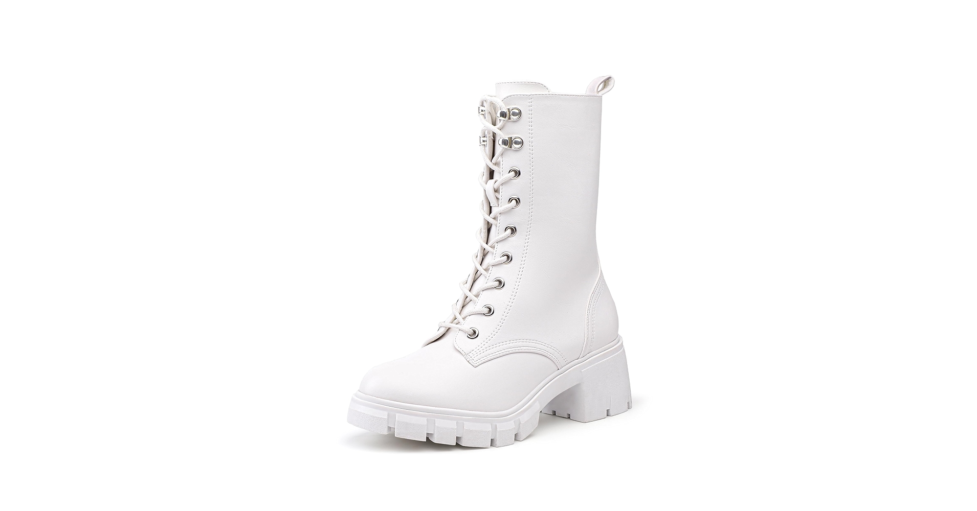 Amazon.com | IDIFU Black Combat Boots for Women Platform Mid