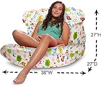 Vista 195 de Posh Creations Puf estructurado cómodo para jugar, leer y ver la televisión, Malibu Lounge, tela de lona para colorear, criaturas
