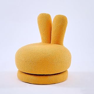 RILOOP Stool round Foot Stool round Swivel Chair, Modern Accent Chair, Comfy Barrel Chair, Fuzzy Teddy Upholstered Chair for Living Room, Bedroom, Office, Waiting Room/a