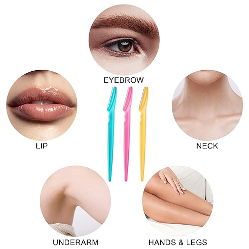 Miniatura 2 de 21 piezas de maquinilla de afeitar de cejas, herramienta de dermaplaning exfoliante multiusos para cara, facial y moldeador de cejas con cubierta de