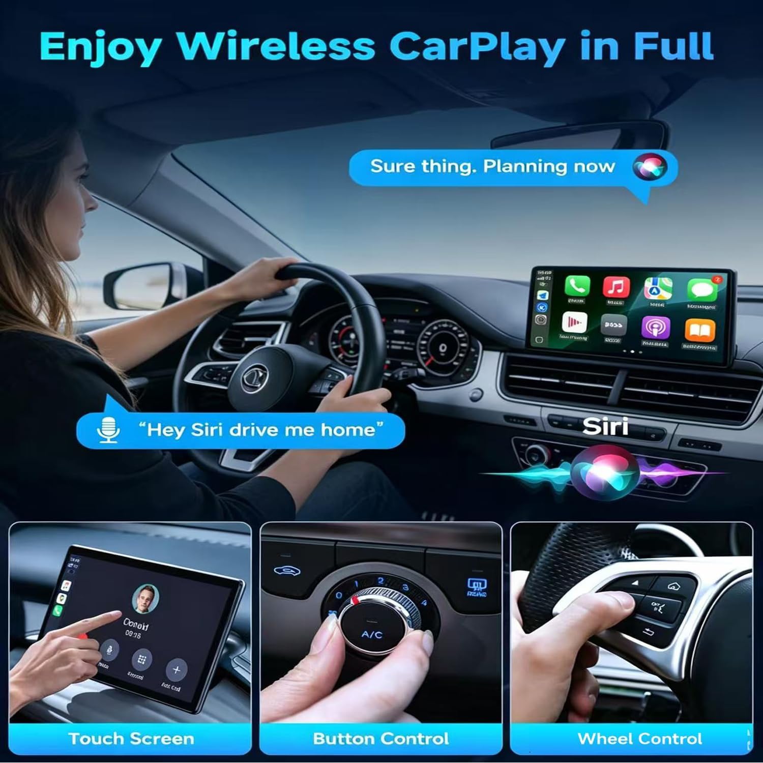 Wireless CarPlay Adapter, for 2018+ Factory Wired CarPlay Vehicles | Low latency, 5 s auto reconnect, one-click dual phone switch, stable connection, supports iOS 10+ factory wired CarPlay