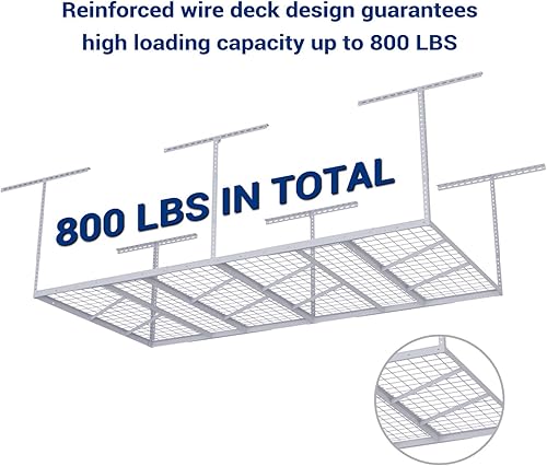 Miniatura 11 de FLEXIMOUNTS Estante de almacenamiento de garaje de 3 x 8, sistema de organización de almacenamiento ajustable, estantes de almacenamiento de techo