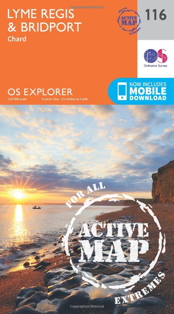 Lyme Regis & Bridport Map | Weatherproof | Chard | Ordnance Survey | OS Explorer Active Map 116 | England | Walks | Hiking | Maps | Adventure