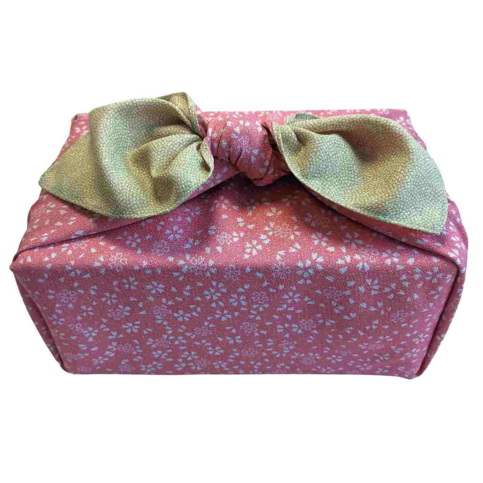 Sawabiya Furoshiki Reversible 90cm Large Pattern Shark Small Mon Cherry Chiffon Double-Sided Dye L Size Four-Sided Sewing Bento Wrap Wrapping Gift Wrap Bottle Wrap Kimono Practice Bag Cross Eco Bag : 