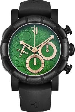 Mens Moon Dust-DNA Chronograph Green Dial Black Rubber Strap Automatic Watch RJ.MD.CH.603.20