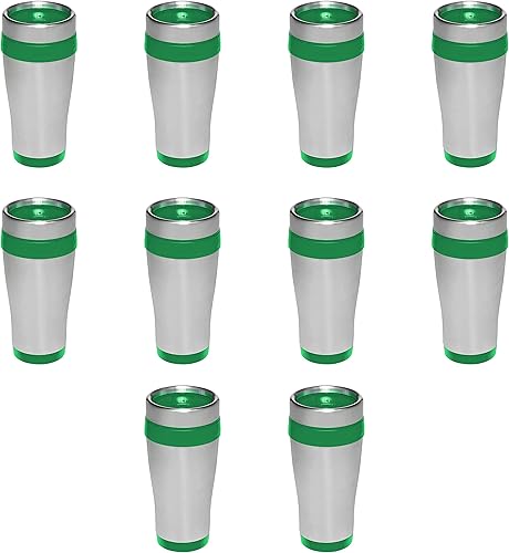 Miniatura 107 de Tazas de viaje de acero inoxidable con aislamiento personalizado, 16 onzas, juego de 100, paquete personalizado a granel, perfectas para café