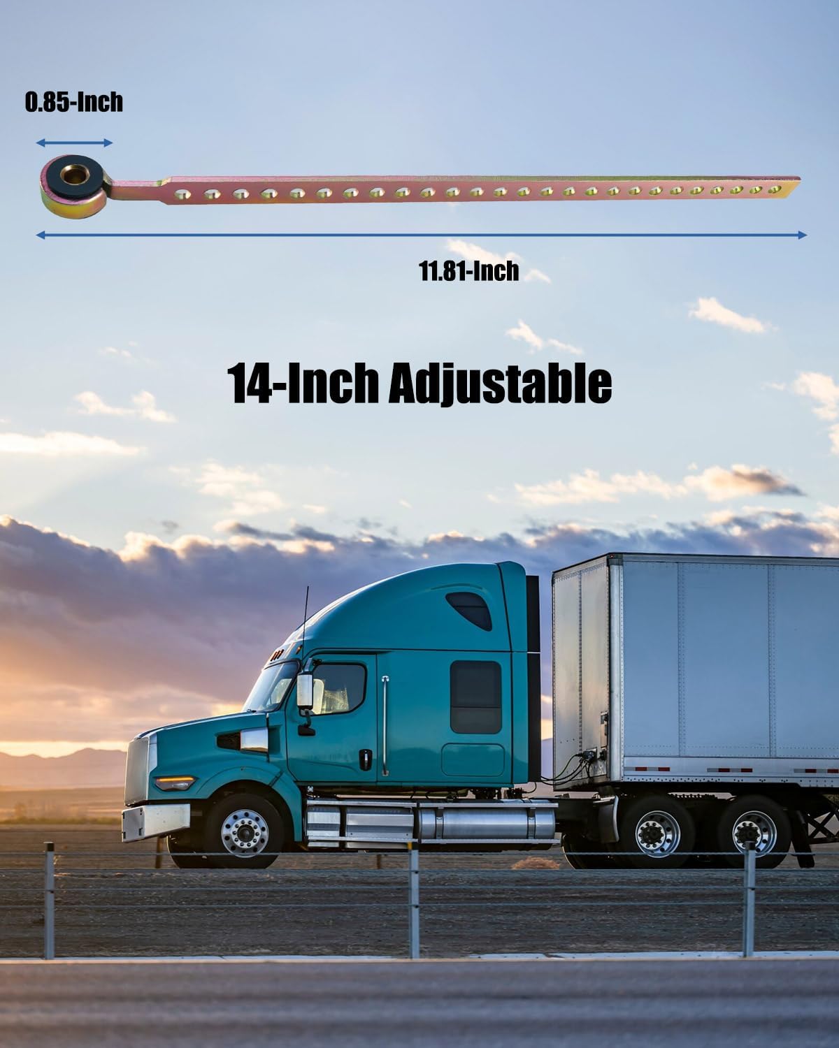 Height Control Valve Linkage Fit for HD Trucks and Tractors, 14 Inch Max Adjustable Leveling Valve Control Kit Replace 48100367 HAL48100367 767653245843, 2 Sets