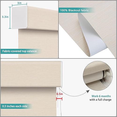 Miniatura 3 de Changshade Persiana enrollable inteligente con control remoto, opacas, automáticas, para el hogar, persianas motorizadas de tamaño personalizado