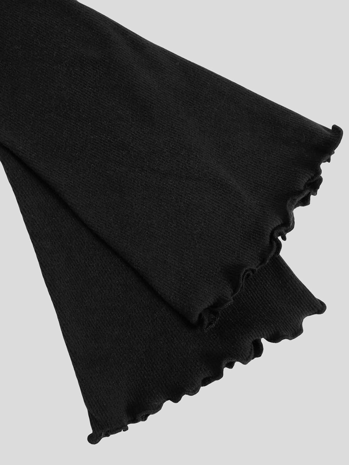 Milumia Women's Ribbed Knit One Off The Shoulder Asymmetrical Long Bell Sleeve Tops Y2K Going Out Tee Shirt Tops - Image 4