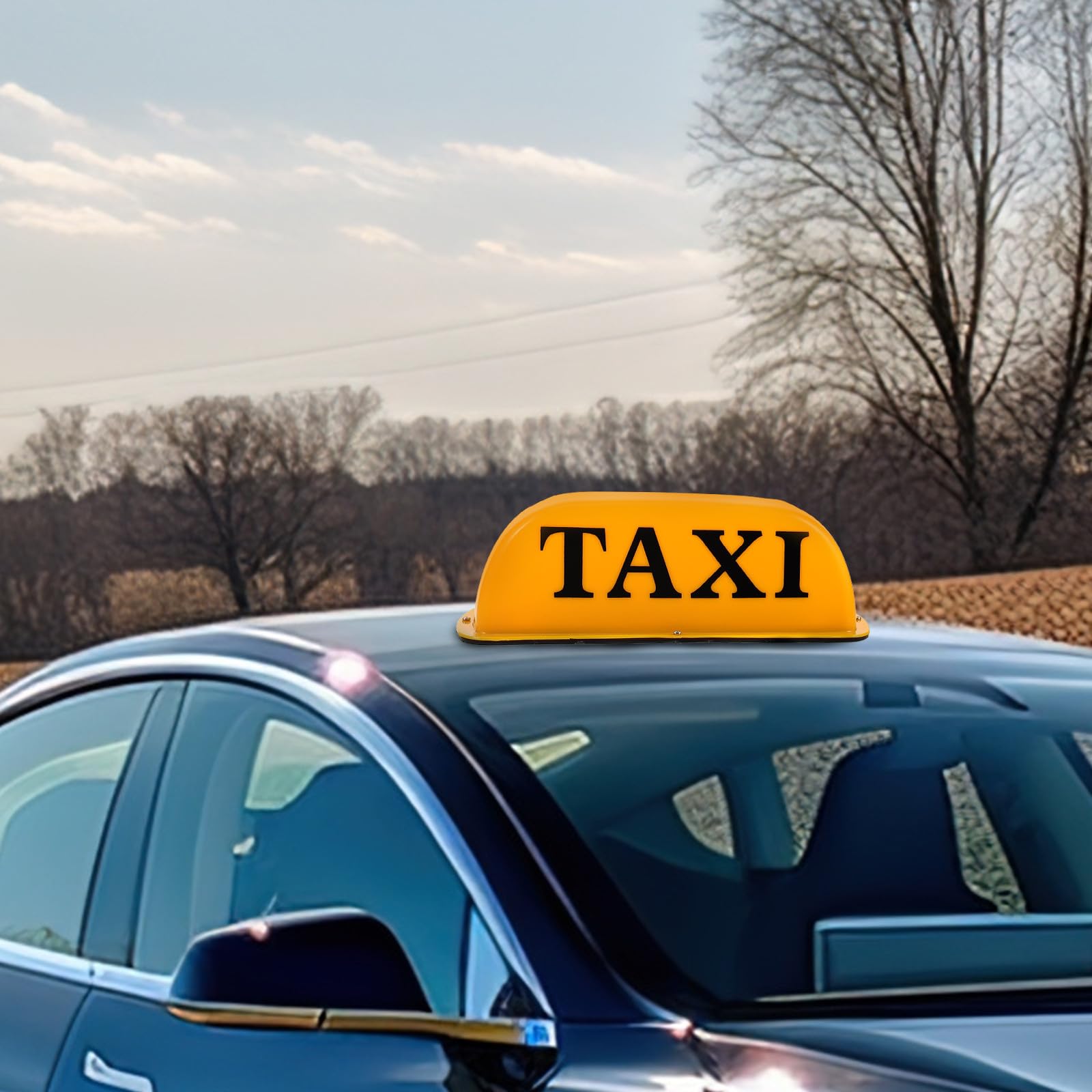 Lampada Segnaletica Taxi Magnetica per Veicolo, Luce Gialla in Plastico Resistente, per Guida Notturna e Auto Taxi, Facile da Fissare Sul Tetto