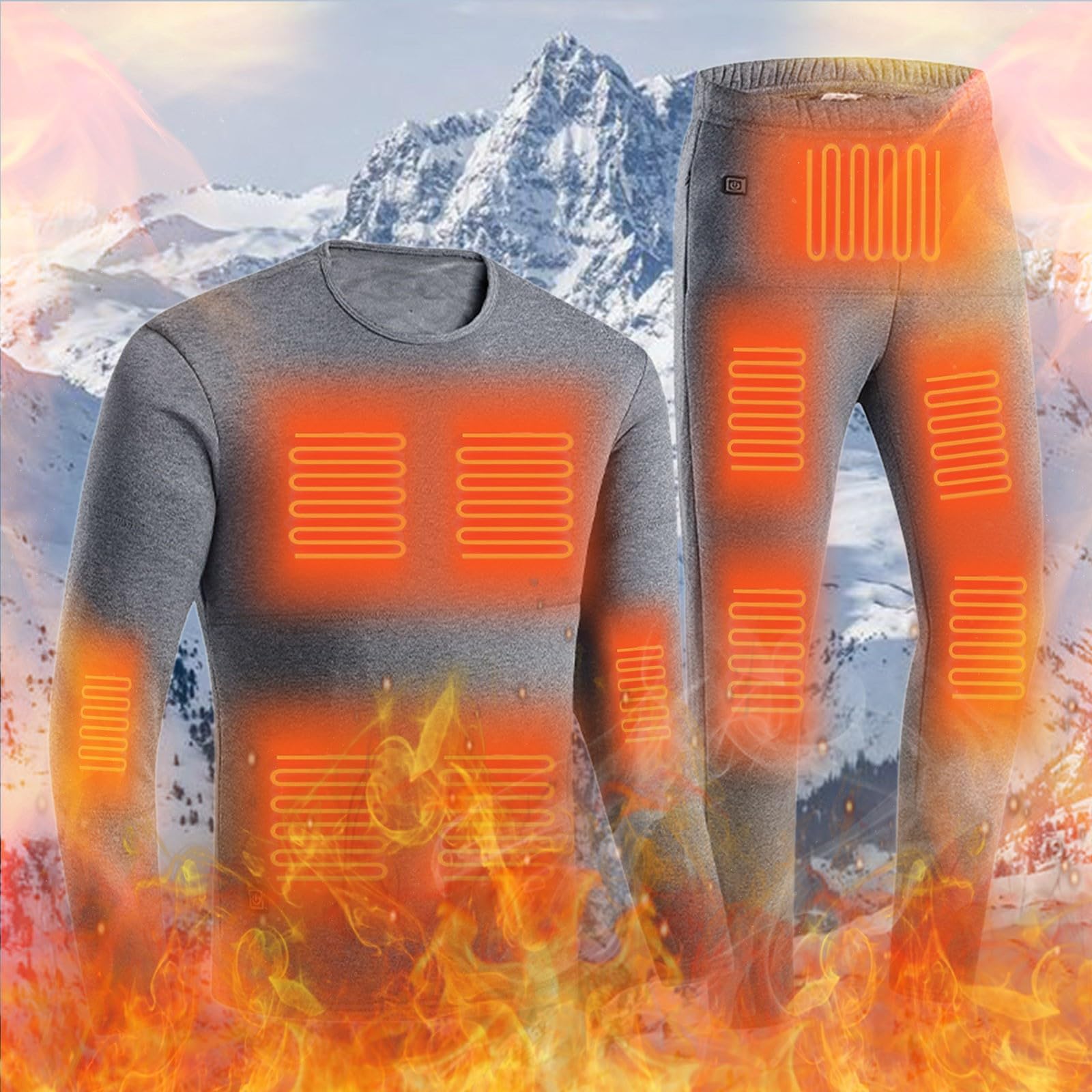 Thermounterwäsche Herren Thermowäsche Set Atmungsaktiv Thermo Unterwäsche Langarm Thermounterwäsche Wärme Thermounterhemd Activewear Kompressionshose Winter Thermokleidung