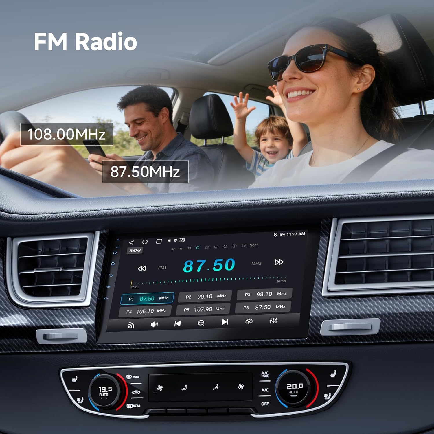 Haudio 9 inch Double Din Car Stereo Radio Support Apple Carplay and Android Auto,Car Radio with Rear Camera,HD Touch Screen,Support Voice Assistant,G0ogle,AUX,FM/AM,GPS,Mirror Link(4+64G)